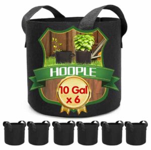 HOOPLE 6 pack 10 Gallon Fabric Pots for Plants