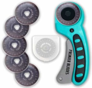 Premier Blades Industrial Rotary Cutter Tool for Quilting & Fabric, Paper, Leather
