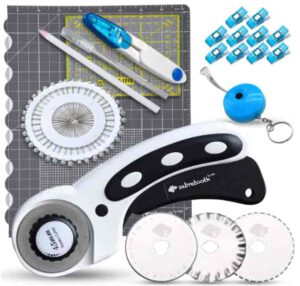 SABRETOOTH Quilting Rotary Cutter for Sewing with Blades, Cutting Mat, Ruler