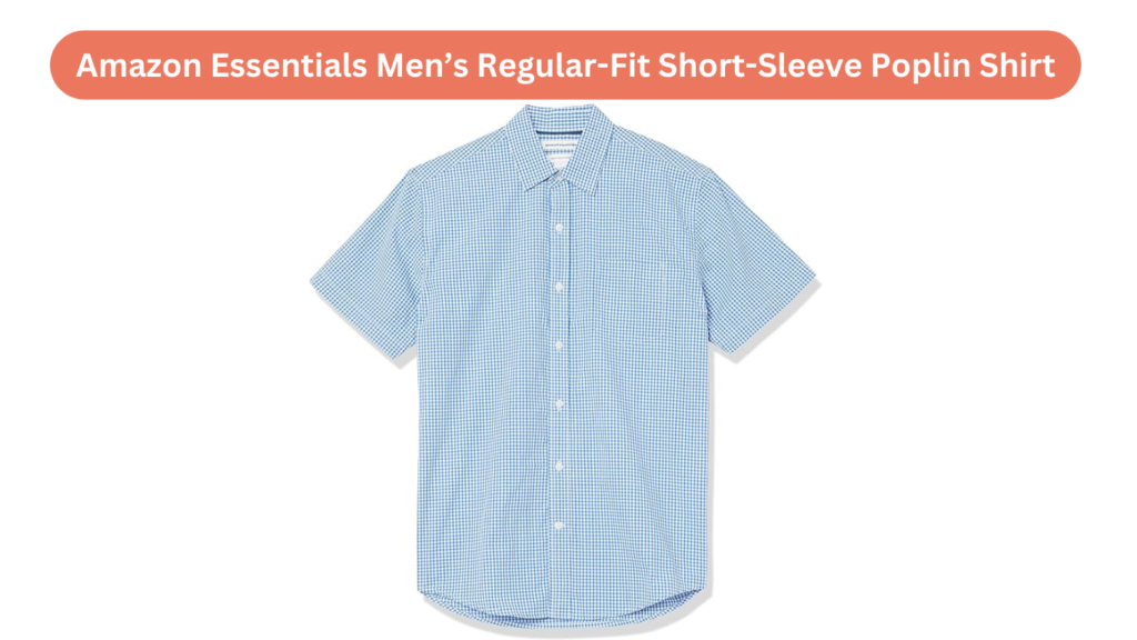 Amazon Essentials Men’s Regular-Fit Short-Sleeve Poplin Shirt