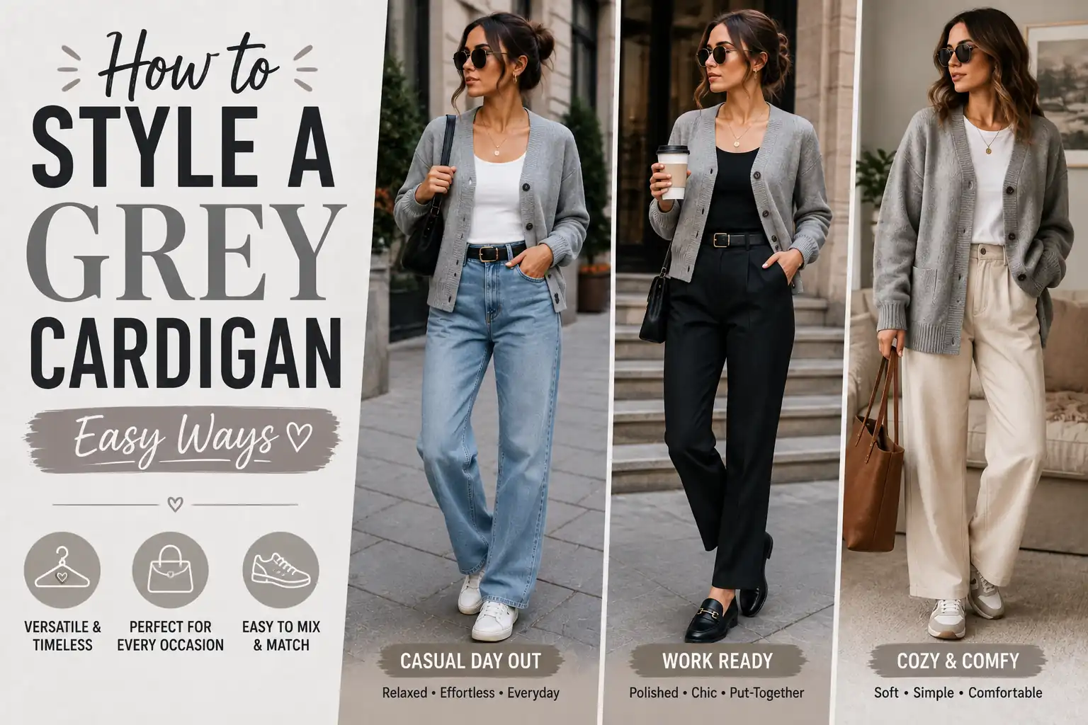 How to Style a Grey Cardigan: Easy Ways