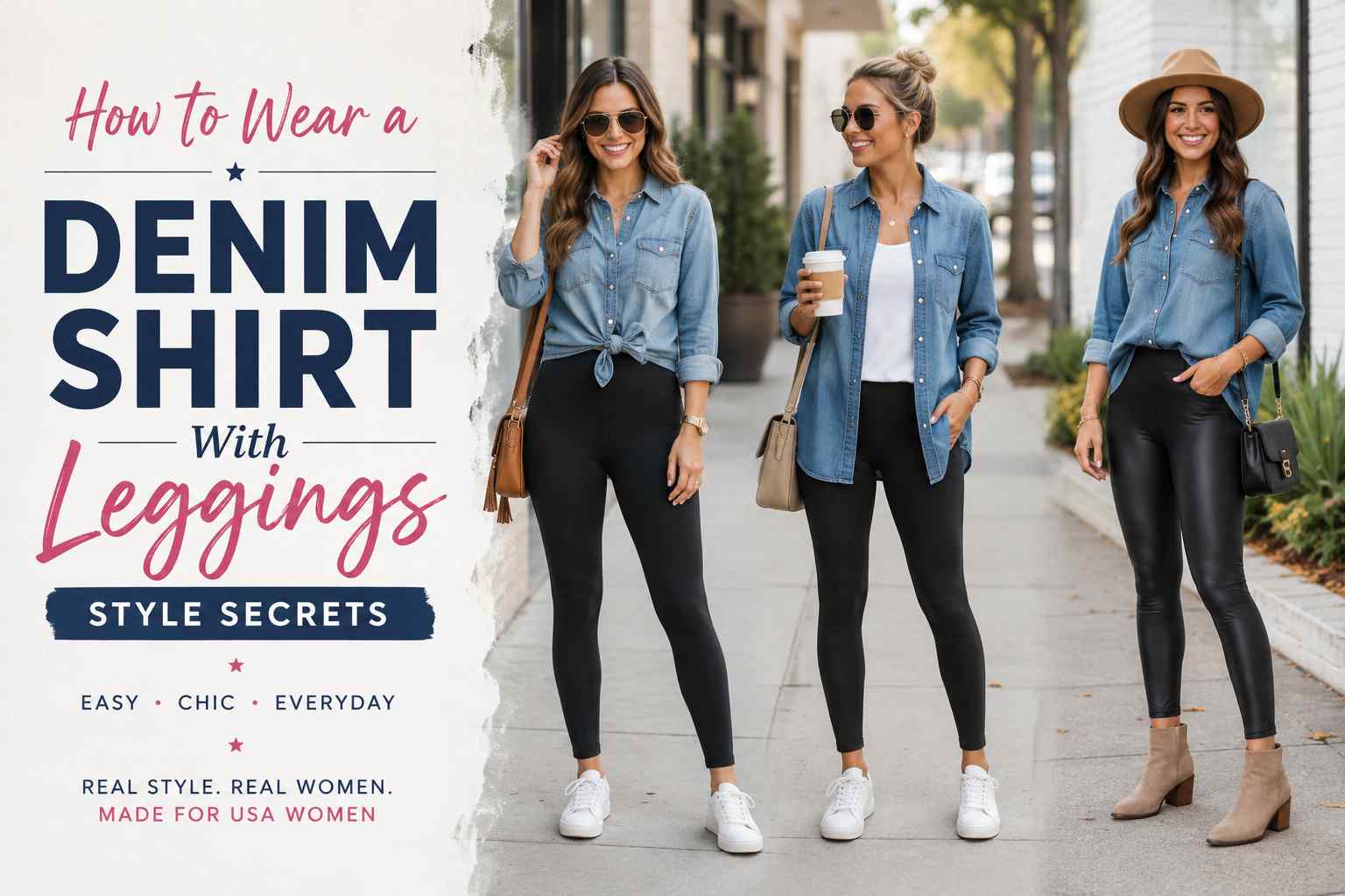 How to Wear a Denim Shirt With Leggings: Style Secrets
