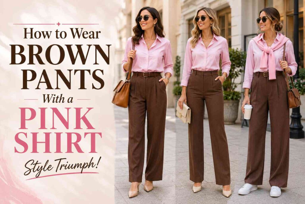 How to Wear Brown Pants With a Pink Shirt