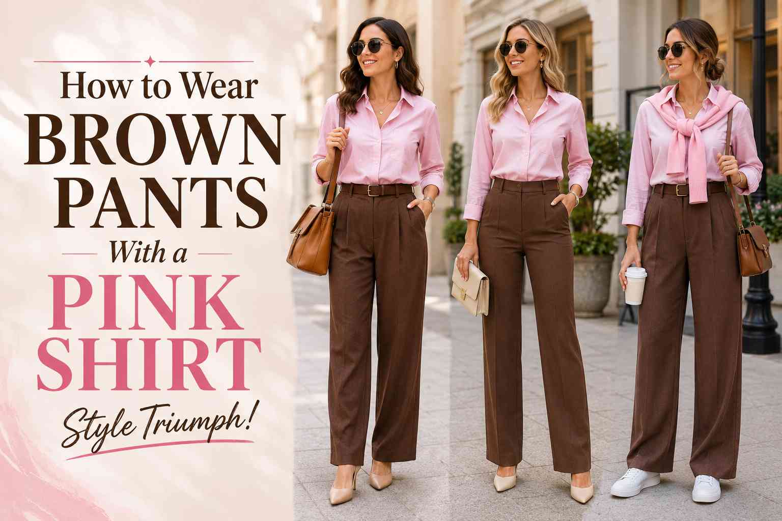 How to Wear Brown Pants With a Pink Shirt Style Triumph!