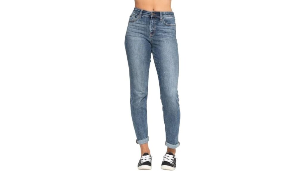 Judy Blue High Rise Bleach Splash Boyfriend Jeans