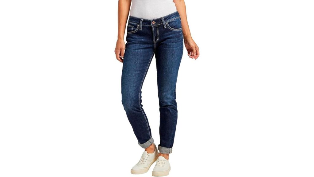 silver jeans co. women's boyfriend mid rise slim leg jeans