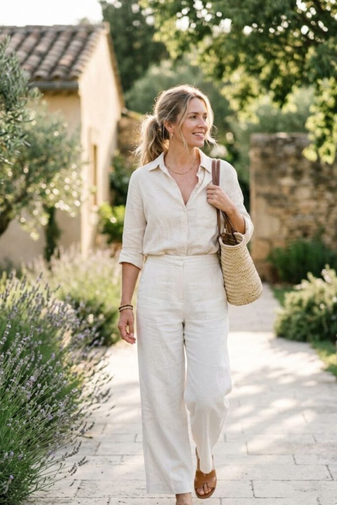10. Button-Up Shirt With Linen Pants