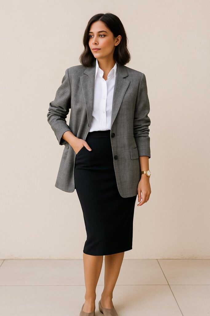 Outfit Idea Chic Business Casual with oversized blazer