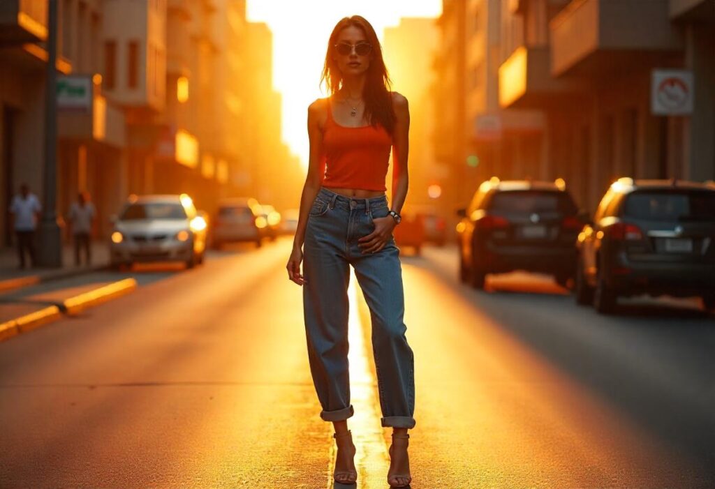 baggy jeans and heels outfit