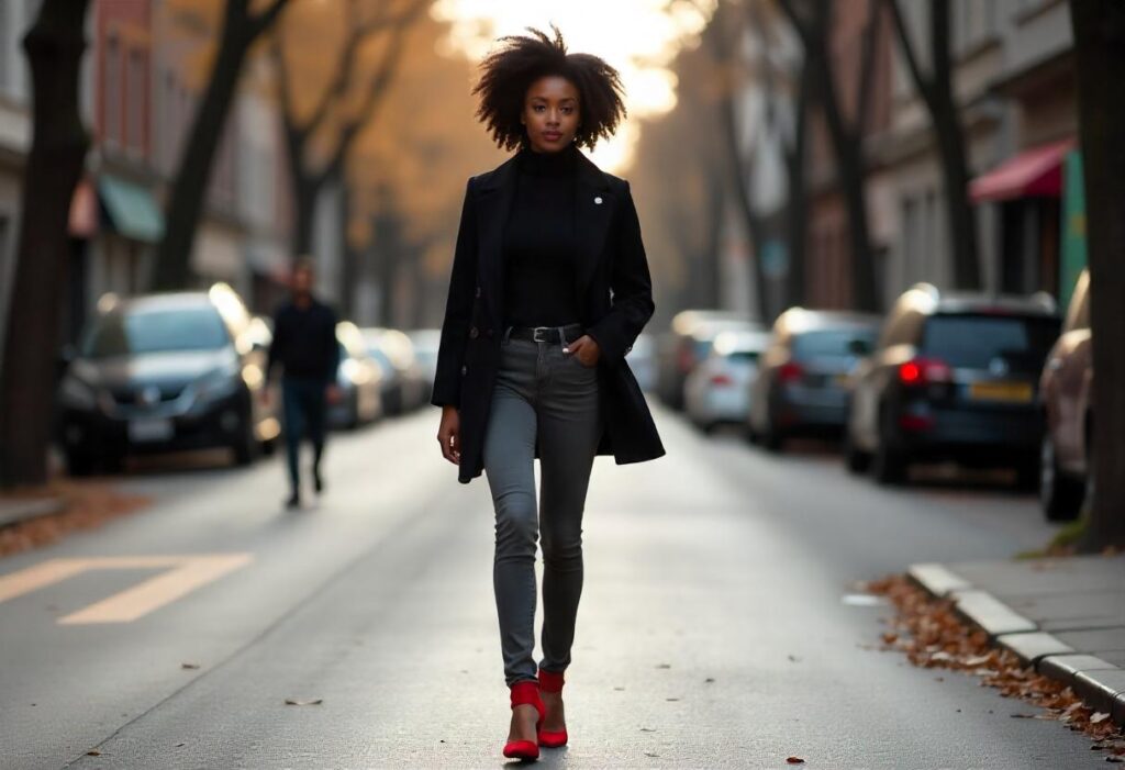 how to style grey jeans