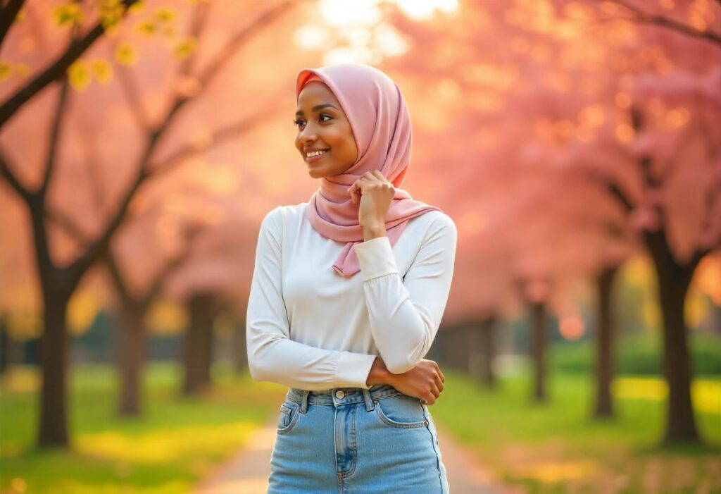 jeans skirt outfit hijab