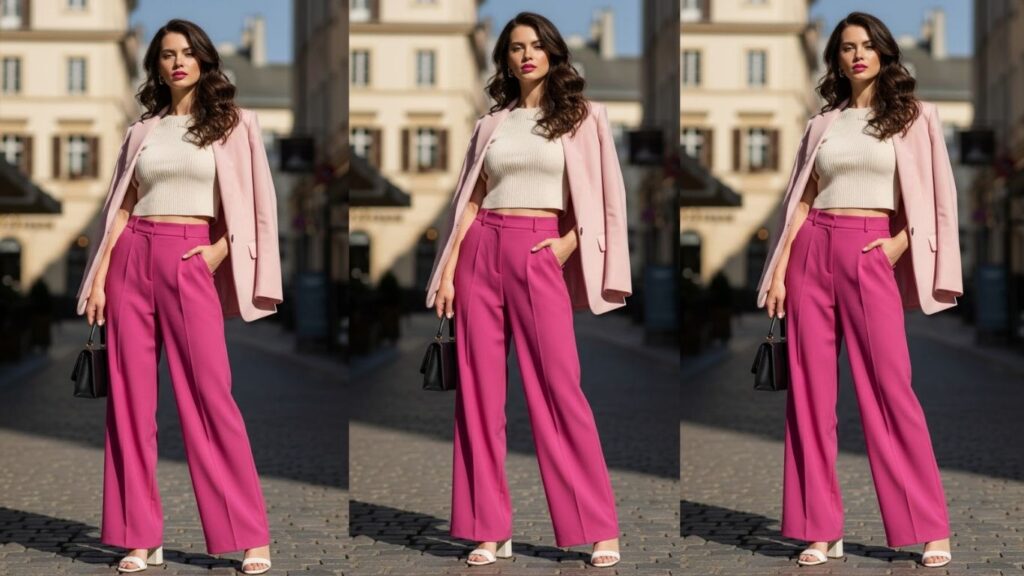 15 Pink Trousers Outfits