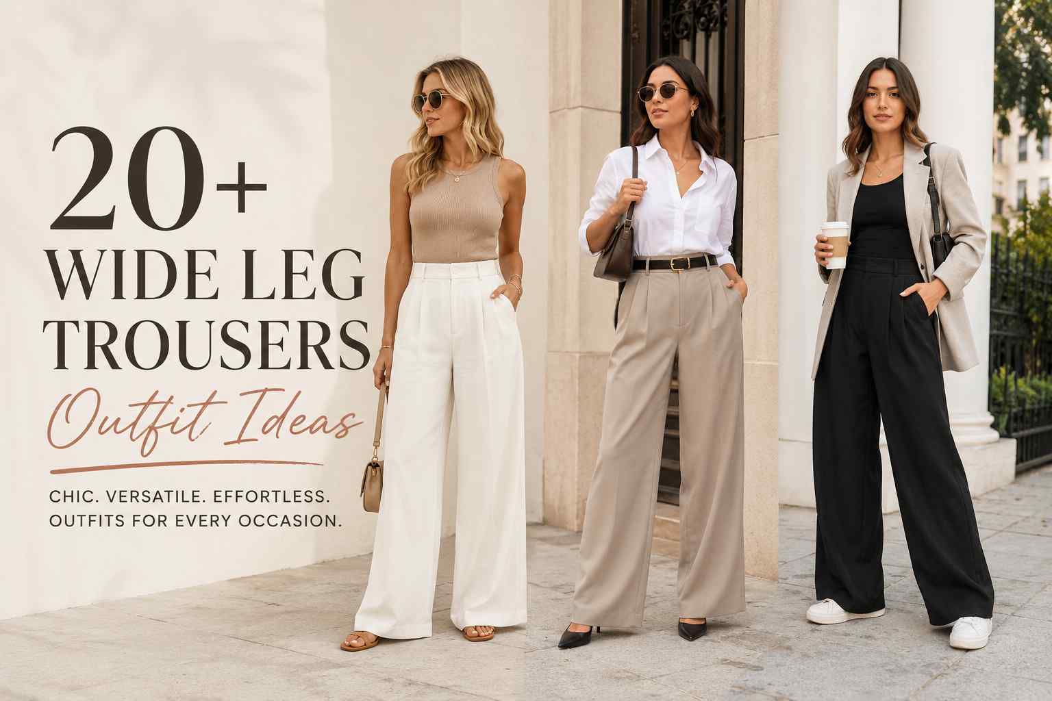 20+ Wide Leg Trousers Outfit Ideas