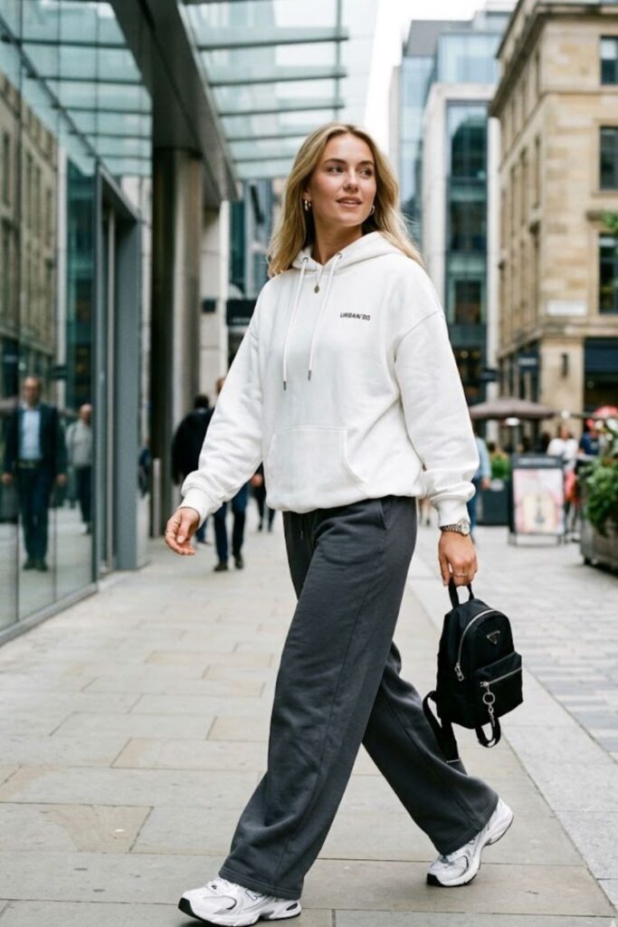 3. Oversized Hoodie + Wide Leg Jogger Trousers + Chunky Trainers