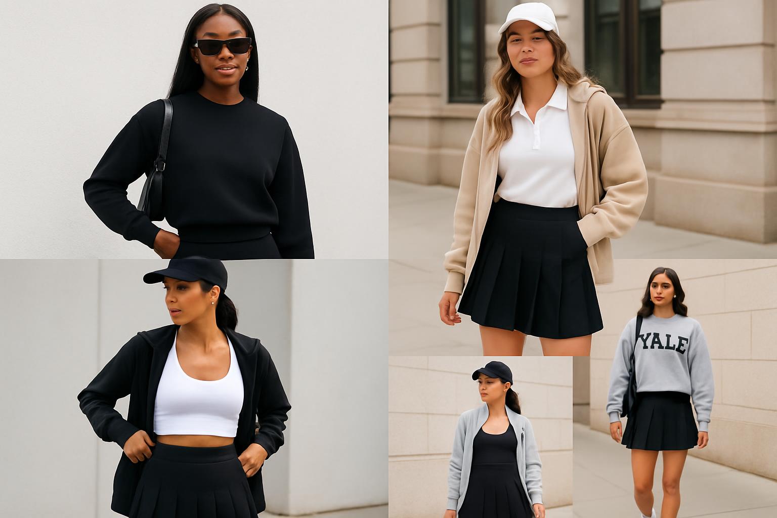 40+ black tennis skirt outfit ideas