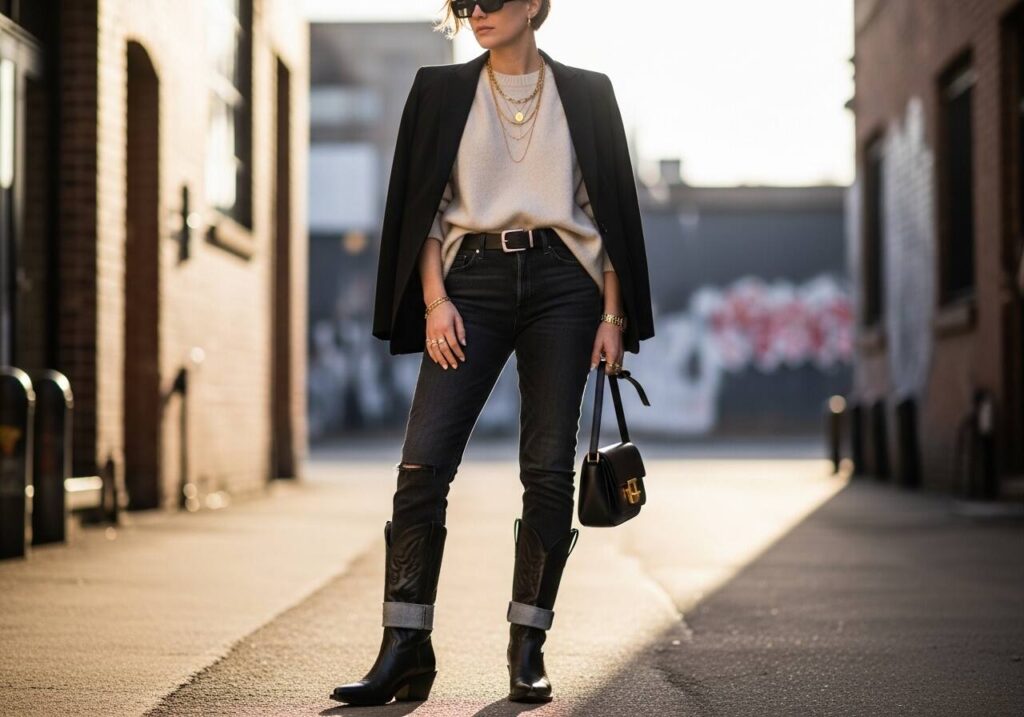 15 Black Cowboy Boots Outfit
