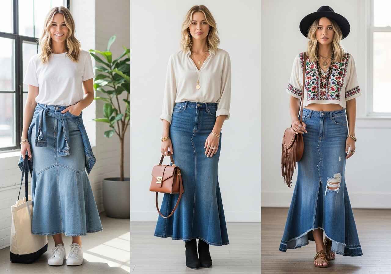 15 Denim Mermaid Skirt Outfits: Elegant Styling Ideas for Every Occasion