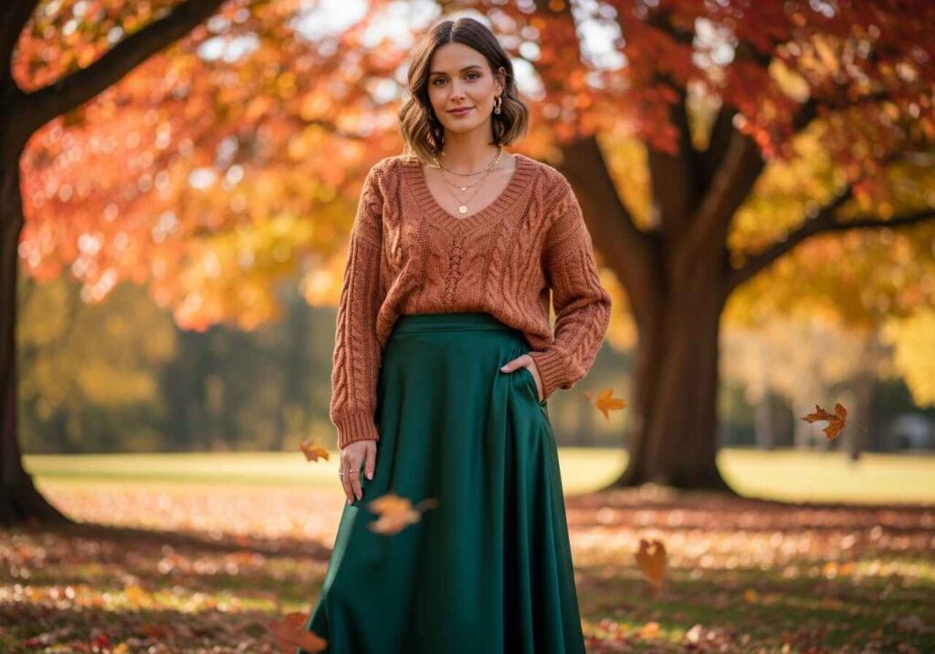 17 Satin Skirt Outfits for Fall