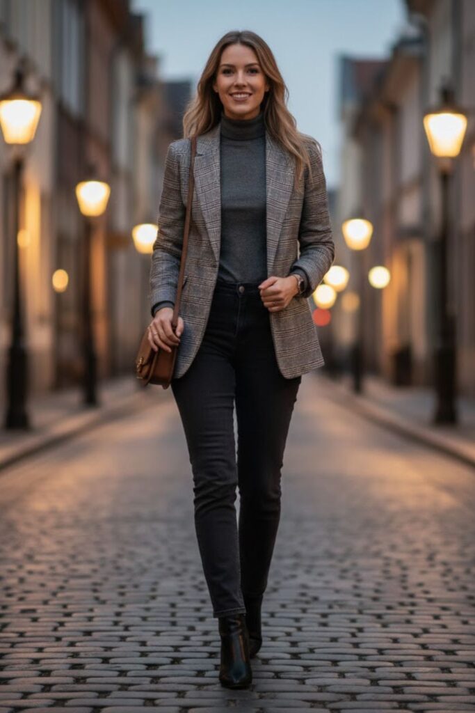 Blazer with Dark Wash Jeans