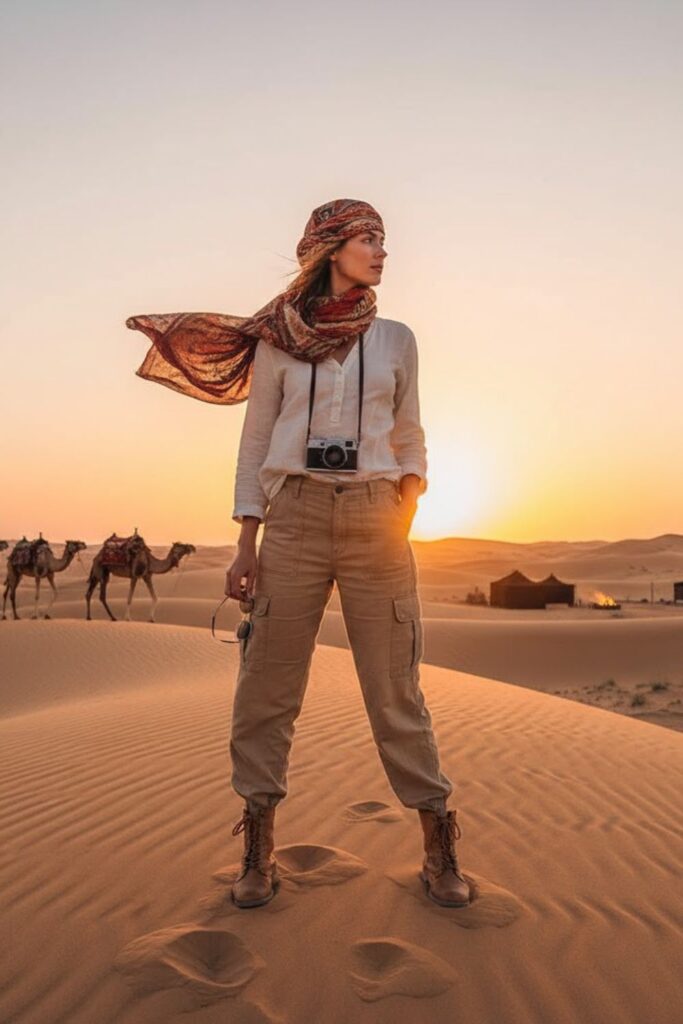 Desert Safari Look: Cargo Pants and Lightweight Top