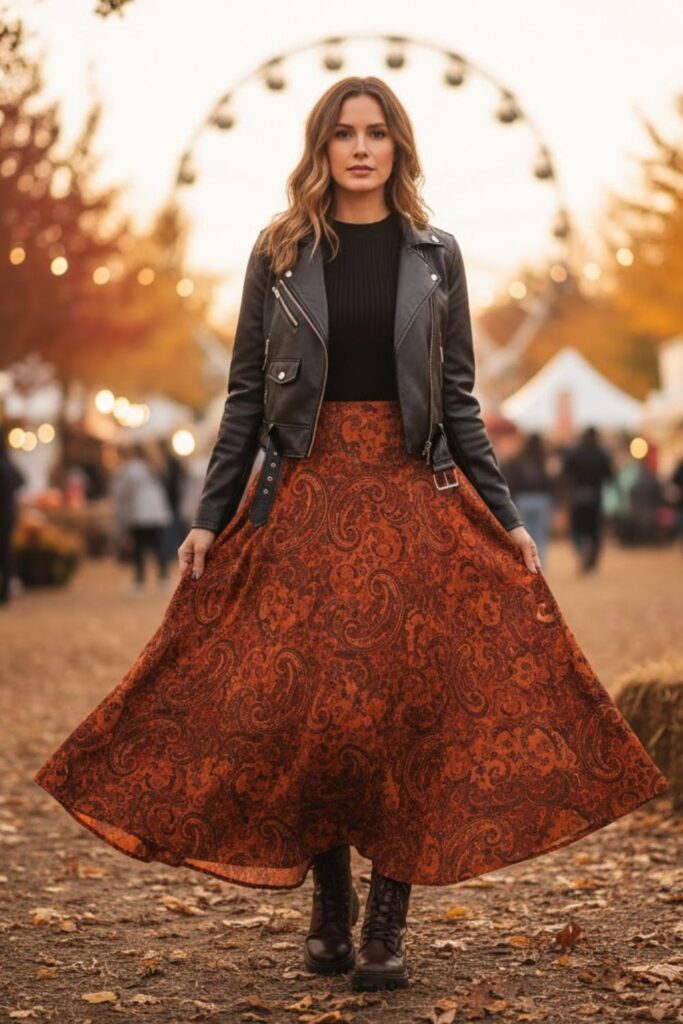Maxi Skirt with Cropped Jacket