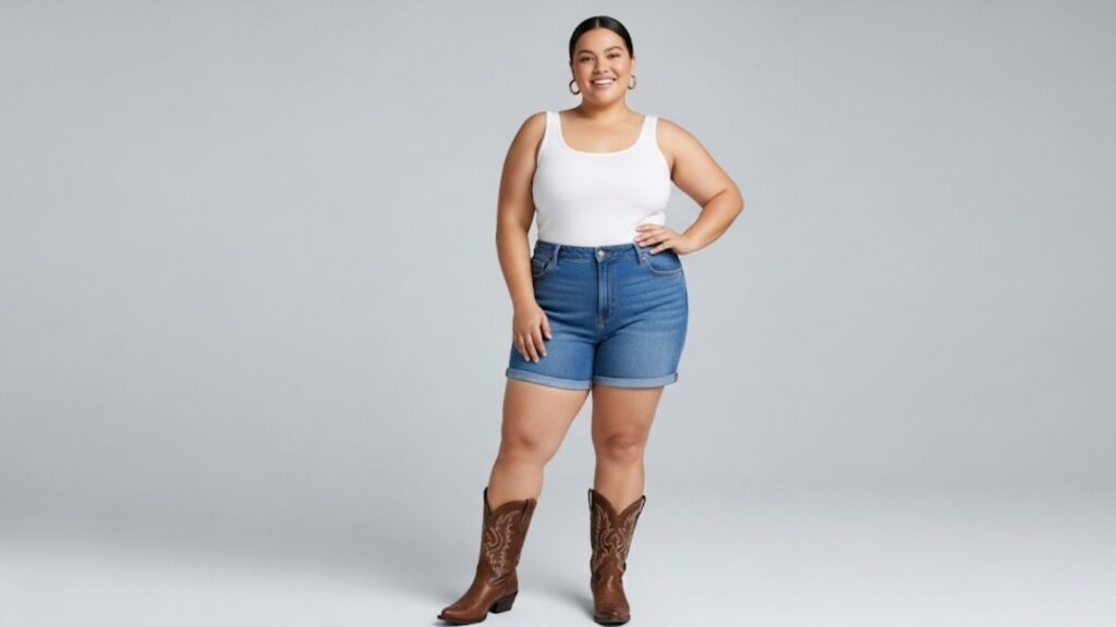 15 Plus Size Cowboy Boots Outfit Ideas