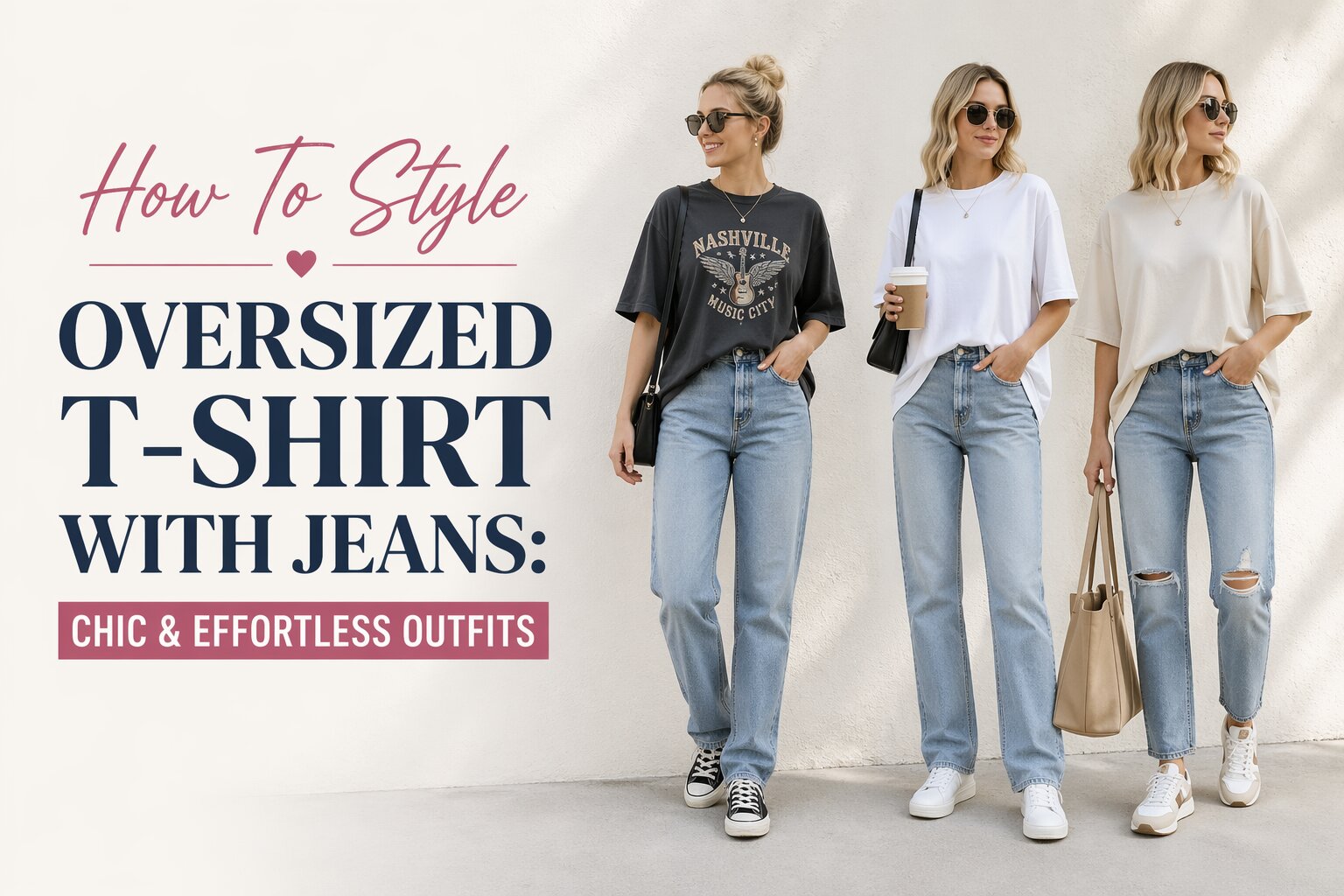 How To Style Oversized T-Shirt With Jeans: Chic & Effortless Outfits