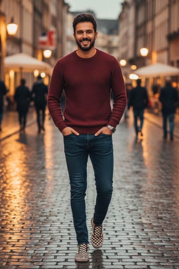 10. Vans with a Crewneck Sweater and Jeans