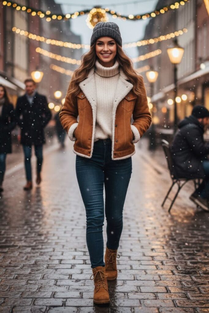 11. Denim with Shearling Jacket