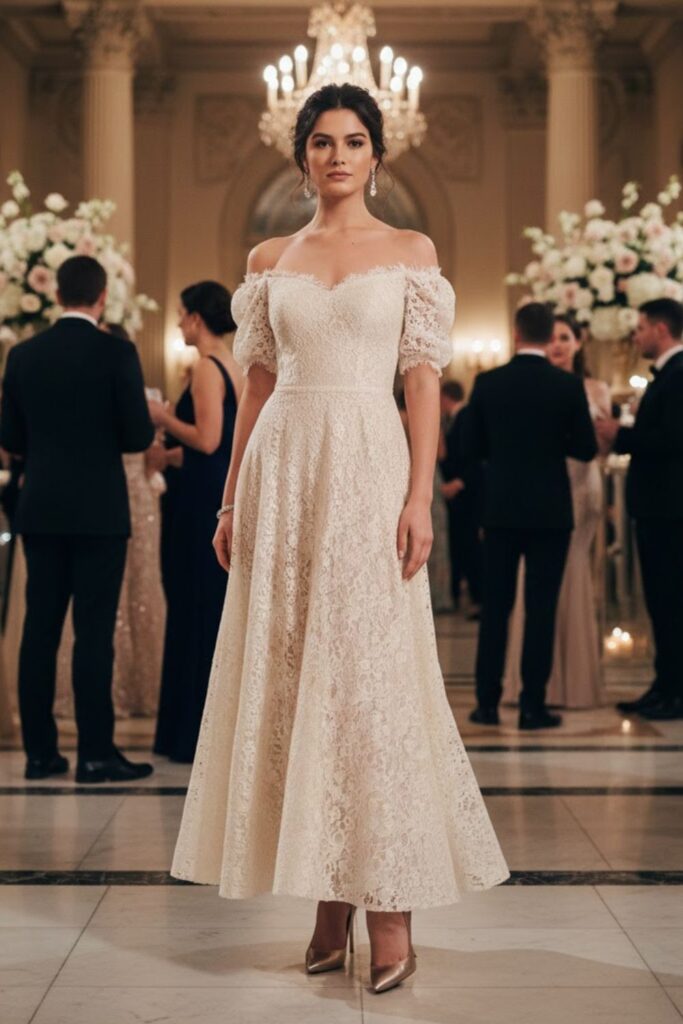 11. Off-Shoulder Dress for Feminine Charm
