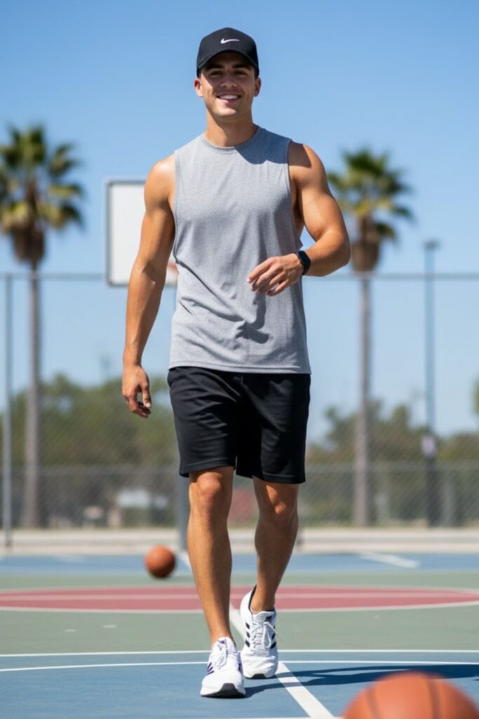 11. Sleeveless Tank with Jogger Shorts