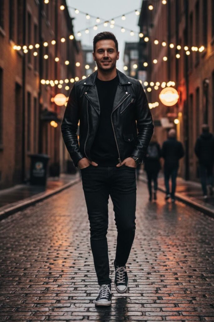 12. All-Black Outfit with Black Converse
