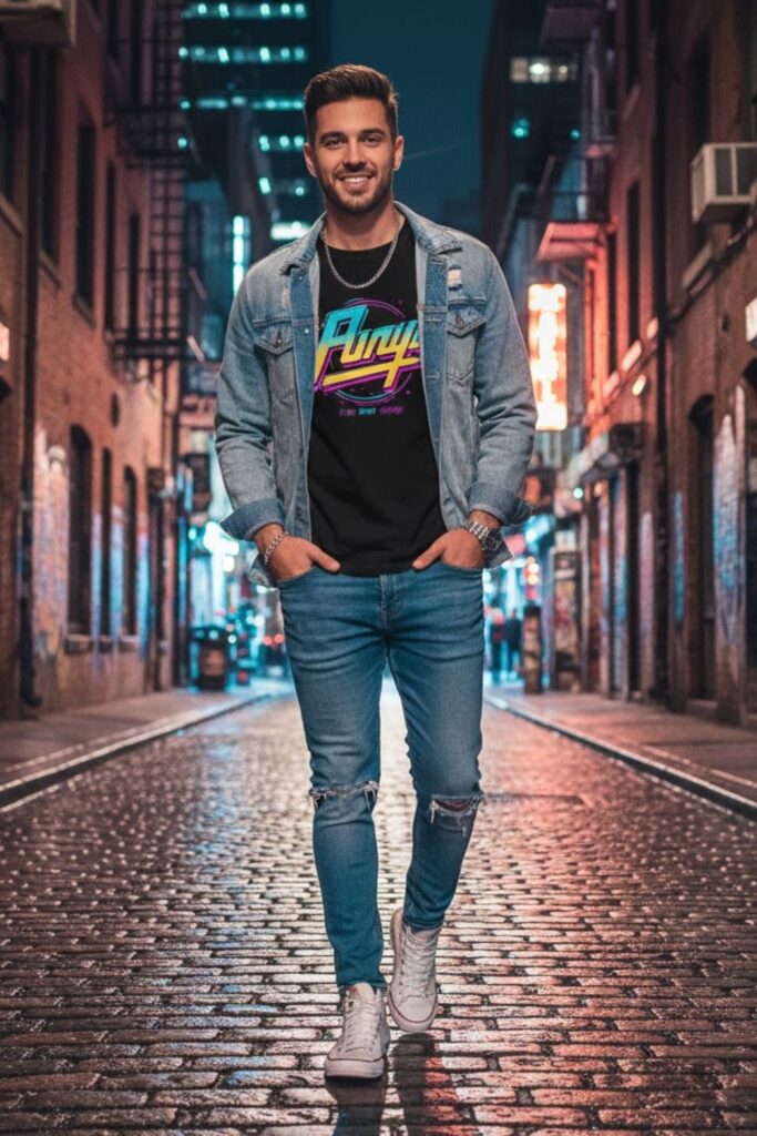 12. Blue Jeans with Graphic Tee