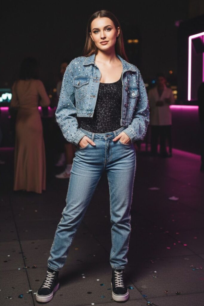 12. Denim and Rhinestone Combo
