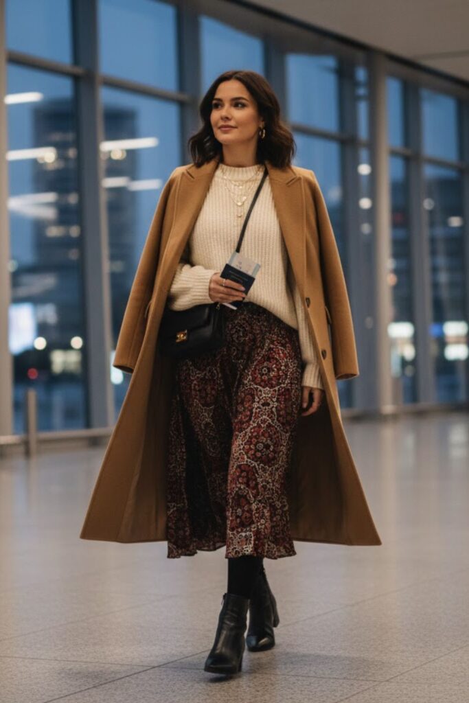 12. Sweater and Maxi Skirt with Boots