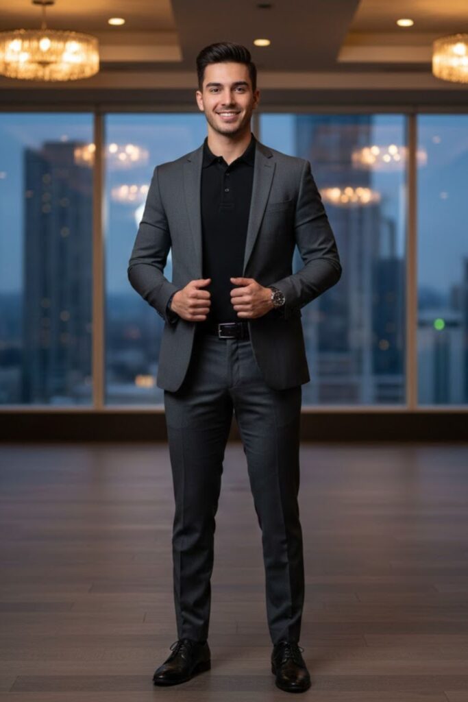 13. Black Shirt with Suit