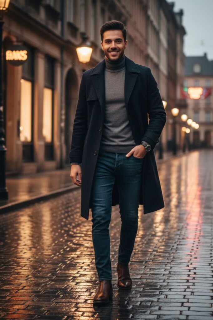 13. Slim Jeans with a Long Coat