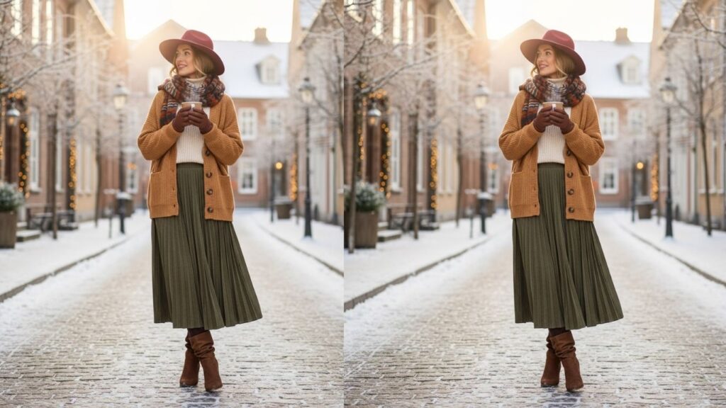 Long Skirt Winter Outfit Ideas