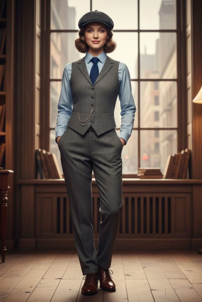 15. Waistcoat and Pocket Watch Ensemble (Men’s Style)