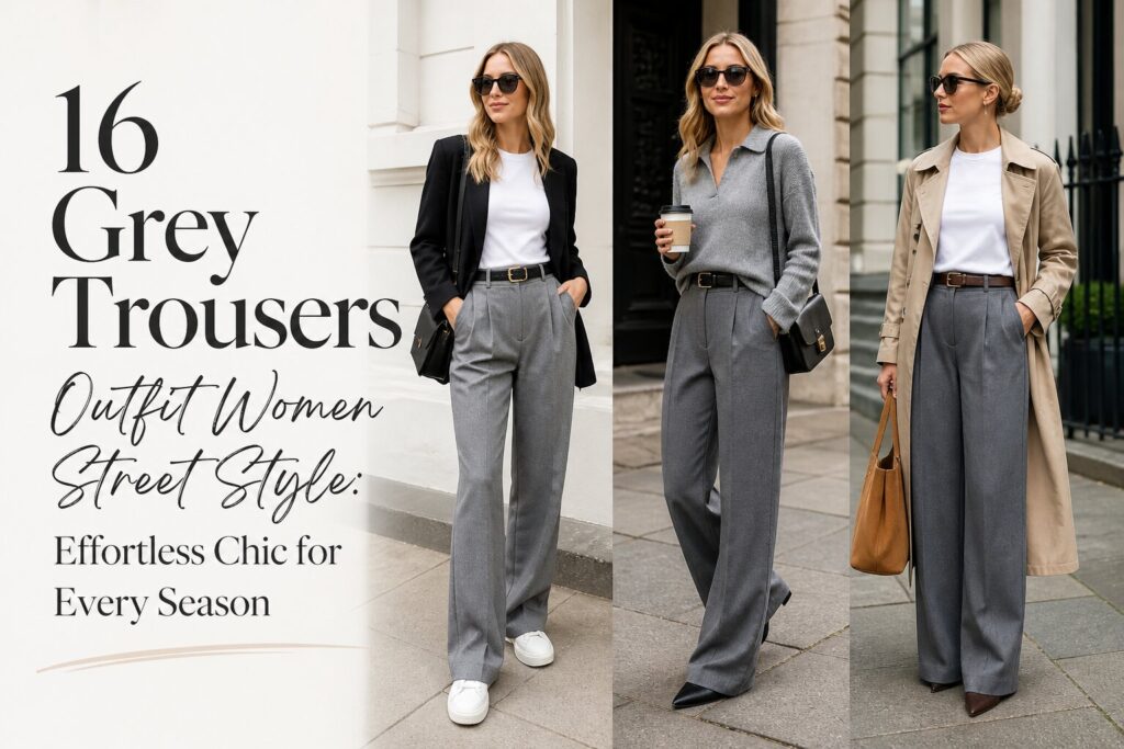 16 Grey Trousers Outfit Women Street Style