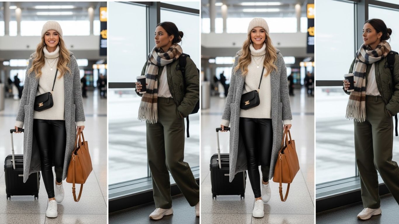 16 Winter Airport Outfits That Combine Comfort, Warmth, and Effortless Style