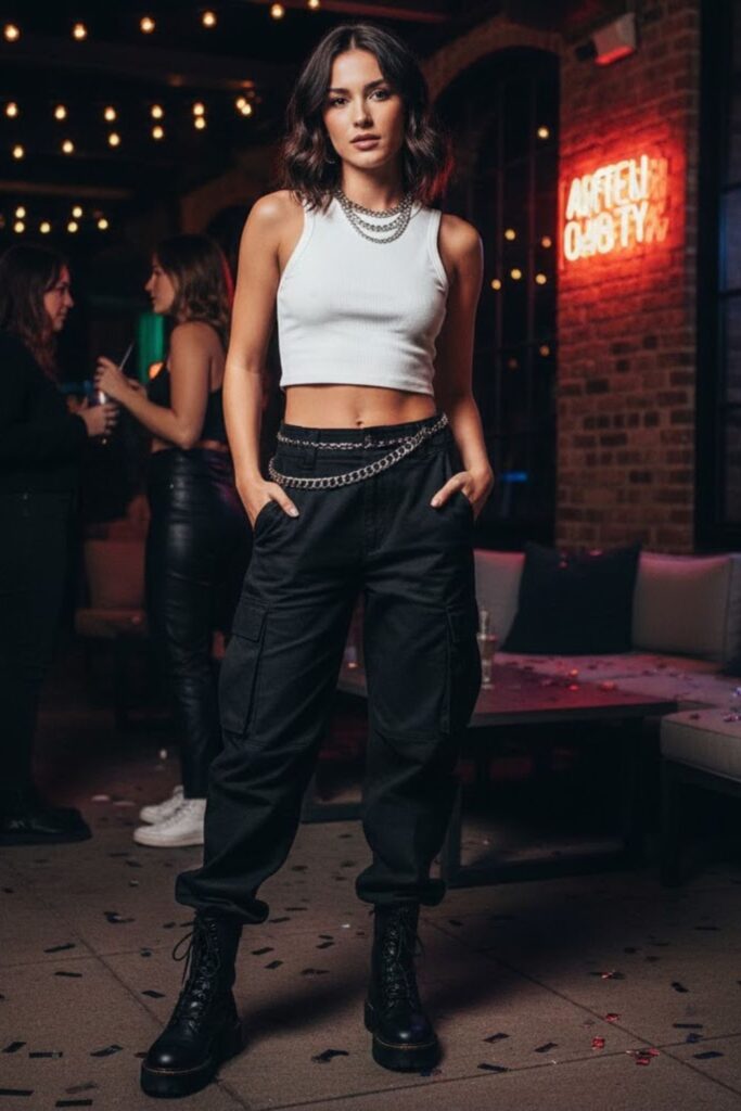 16. Casual Chic Tank Top and Cargo Pants