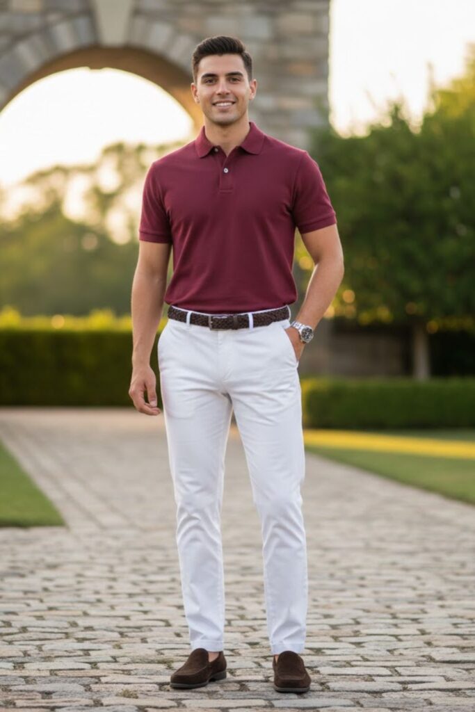 16. Polo with White Pants