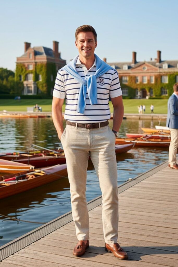 16. The Rowing Team Polo with Linen Pants