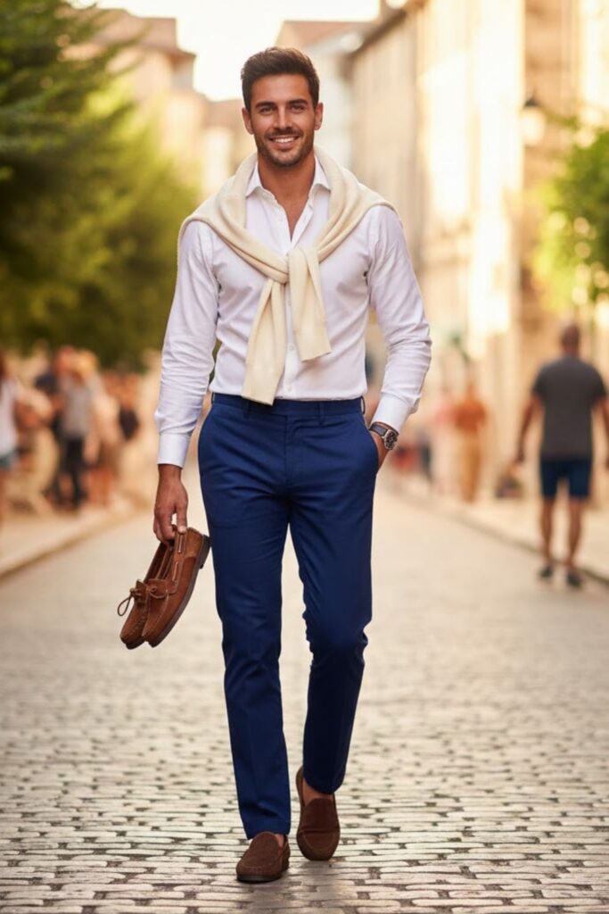 17. The Knit Sweater Over the Shoulders