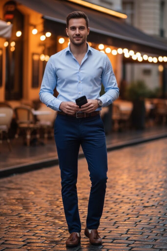 10. Dress Shirt with Chinos (Men’s Option)