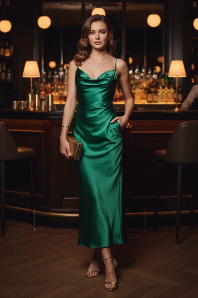 2. Sleek Satin Slip Dress