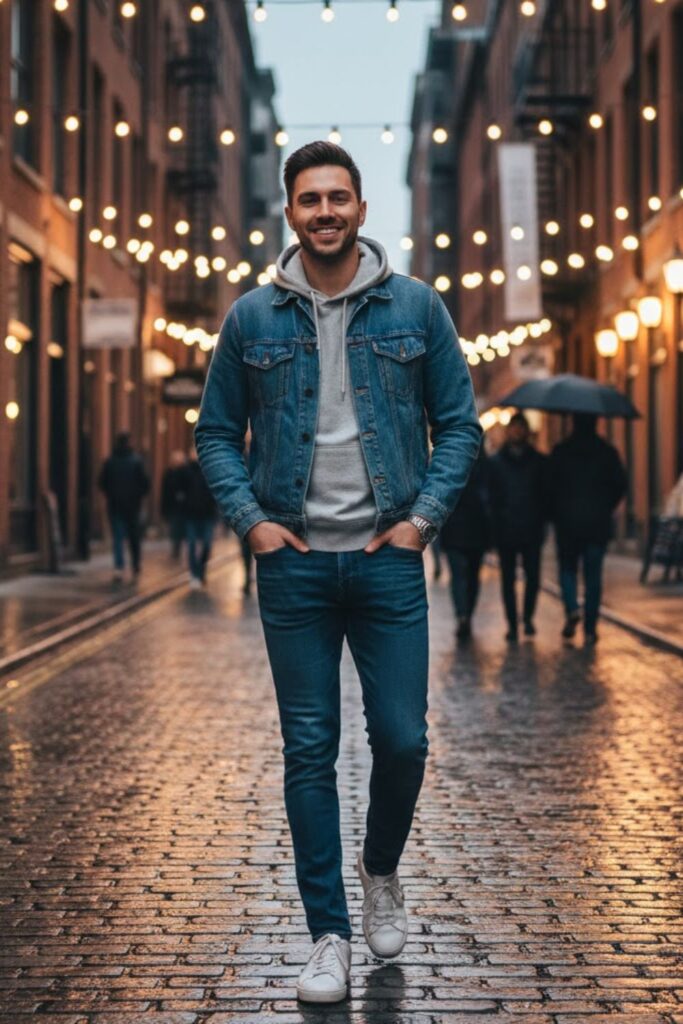 3. Hoodie with Jeans and Sneakers