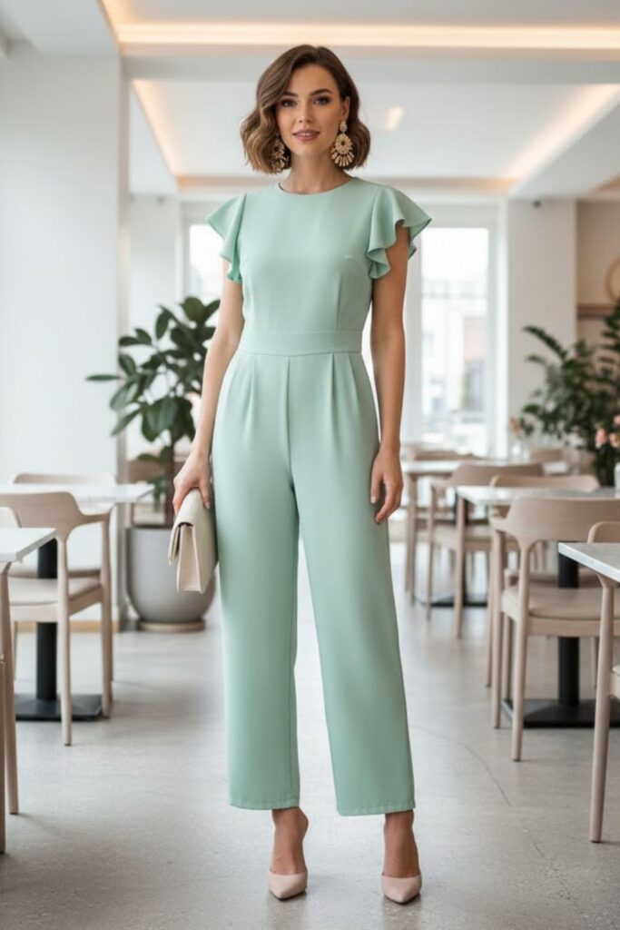 3. Pastel Jumpsuit with Belted Waist