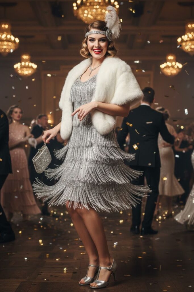 3. Silver Fringe Dress